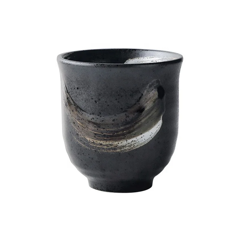 
Japanese Style Tea Cup Ceramic Painting Kung Fu Cup Cuisine Retro Cutlery Mug Restaurant Hotel Single Cup 