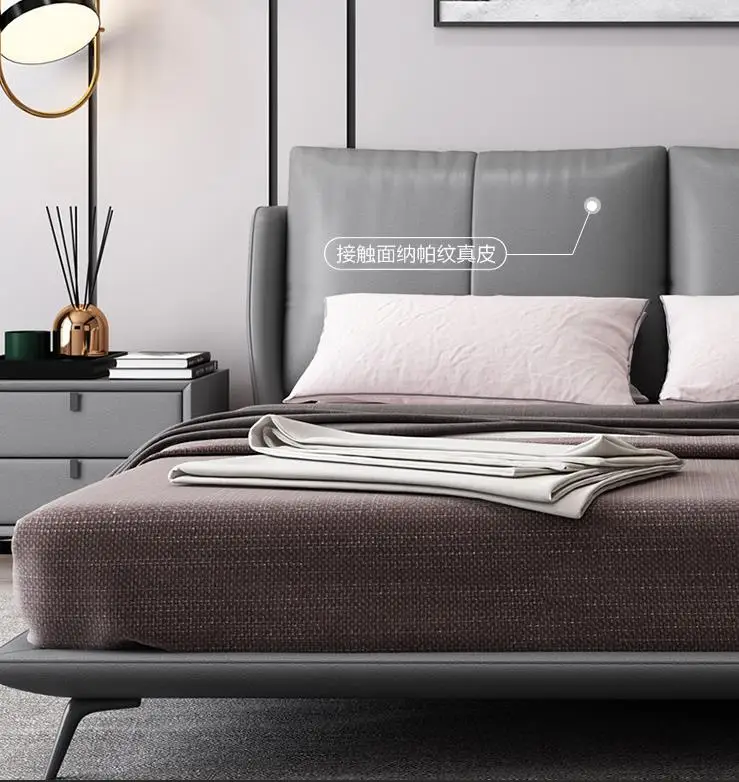 AJJ WH762Italian minimalist size apartment living room full furnished bedroom wholesale modern advanced simple double bed