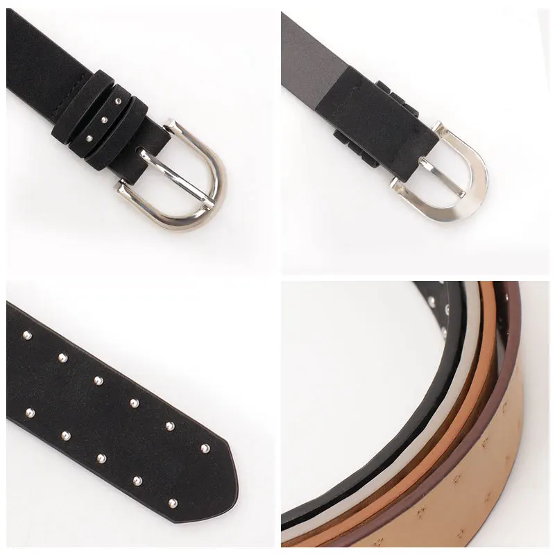 Female Casual Needle Buckle Wide Belts Soft Suede PU Waist Belt for Ladies Dress Jeans Simple Western Studs Women Belt