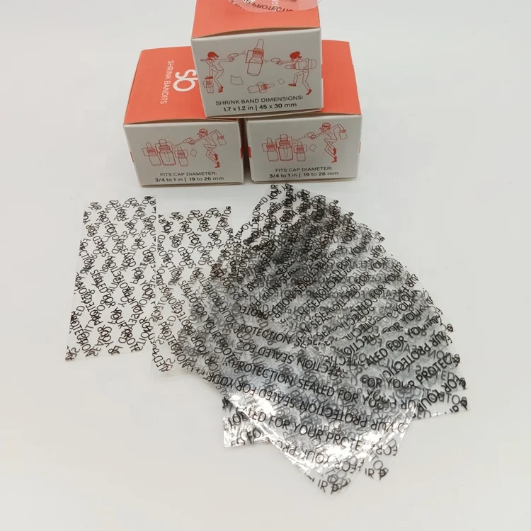 Plastic PVC PET Heat Shrink Band clear Shrink Wrap Film Sleeve for Bottle