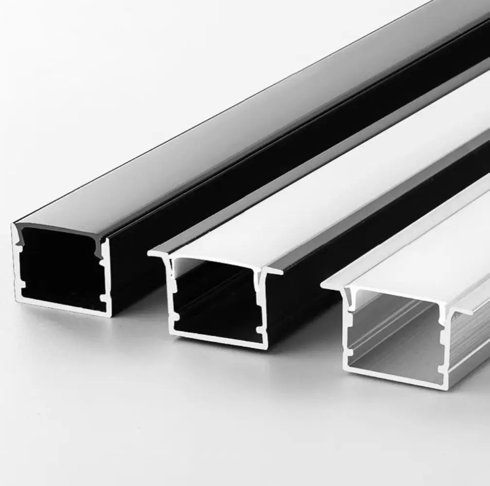New design Black White Gold Recessed Led Profile PC Diffuser cover slim aluminum led channel for home lighting