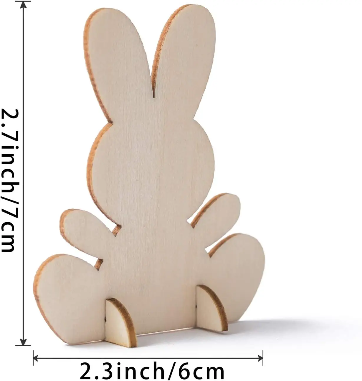 Tailai Wooden Rabbit Egg Shape Tags Easter Wood Slice Ornaments for Easter Day Spring Home Party Decors  DIY Home Party Decor