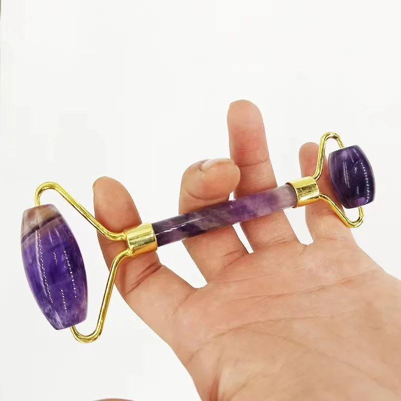 Ролик для лица из розового кварца и Gua Sha массажер хрустального камня Guasha Набор красоты нефритовый ролик инструменты