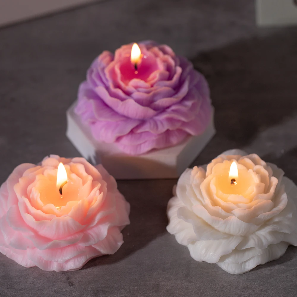 Rose Flower Ball Shape Fragrance Candle Rose Scented Candles Home Bedroom Geometric Decoration Ball Wax Fragrance Candle Gift