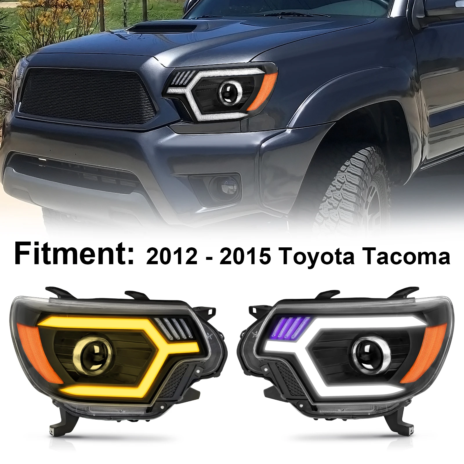 JQ Car Headlights Assembly Auto Parts Body Kit for Toyota Tacoma  2012-2015 8111004181 8115004181 Headlights Car Auto Parts