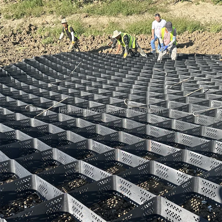 high density polyethylene geocell geo grid geocel ground stabilizer Gravel Geocells For Road