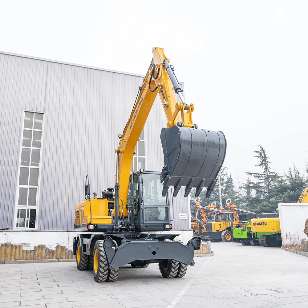 Brand New excavator machine 7 ton 8 ton 15 ton wheel excavator with wood clamp