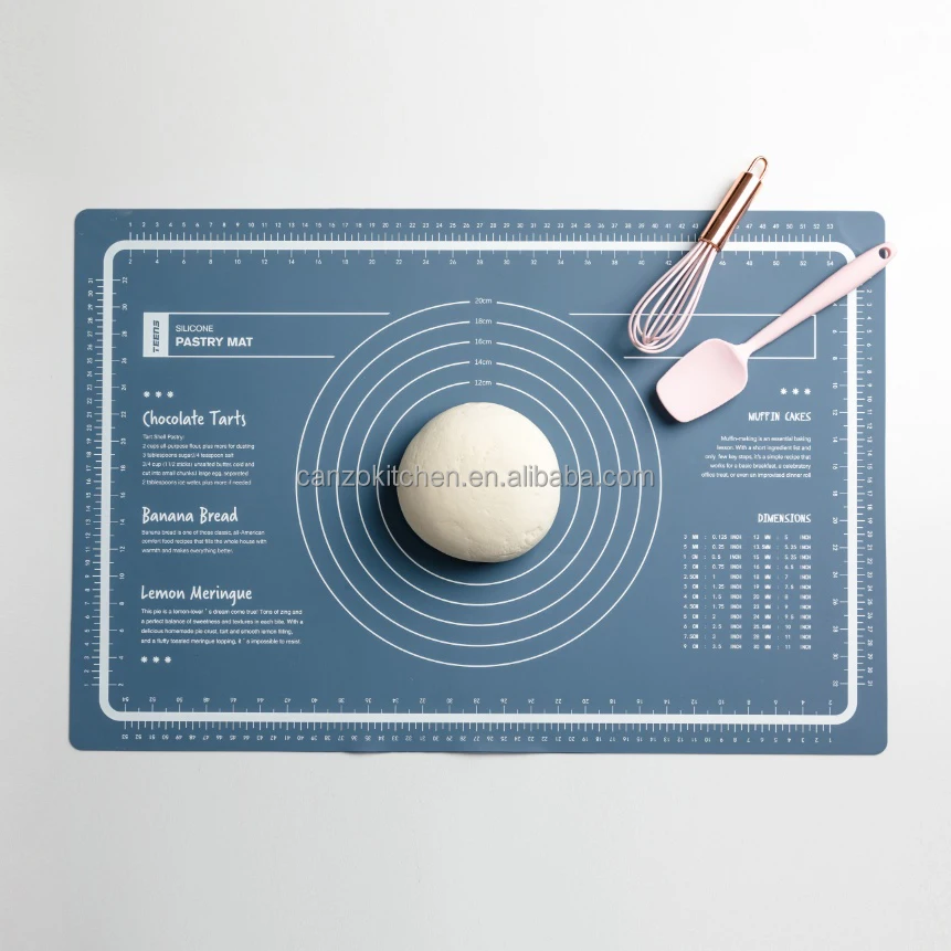 CANZO Non Slip Silicone Kneading Dough Rolling Mat Thicken Heat Resistant Pastry Silicone Baking Mat
