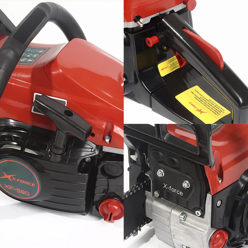 Professional 58cc Gasoline Chain Saw Two Stroke Chainsaw Oil Engine Gas Dynamic Wood Cutting Machine