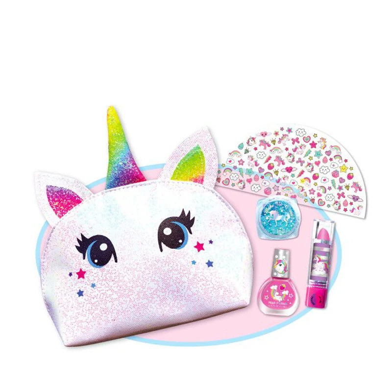 2022 children Makeup Nail Art Set nail polish gift set kit for kids Manufacturers stickers peel off nail polish with bag