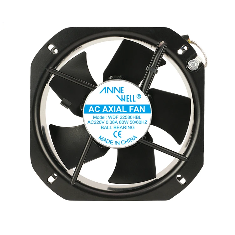115v 220v 380v 22580 Poultry Farm UPS Cooler Cabinet Box Axial Flow Fans 9inch 225mm Metal Frame Blade AC Cooling Exhaust Fan
