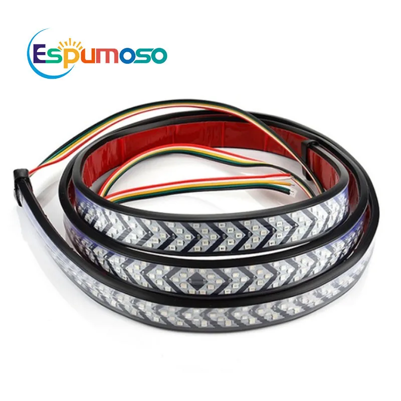 2022 New Led Tailgate Light Running Turn Signal Brake Strip Waterproof Red Yellow Flexible 60 Inch for Pickup SUV Van Truck Cars