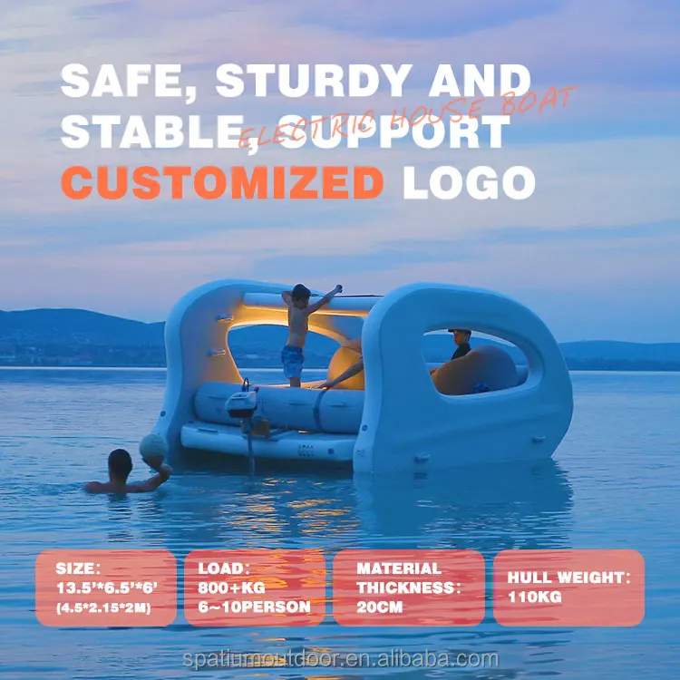 Spatium 2024 hot sale new product floating water platform pontoon house boat for water recreation
