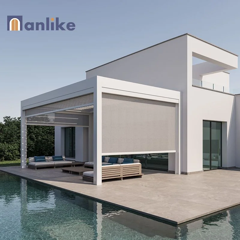 Anlike Top Manufacturer European Kitchen Outdoor Garden Black Out Fly Mesh Shade Remote Blinds