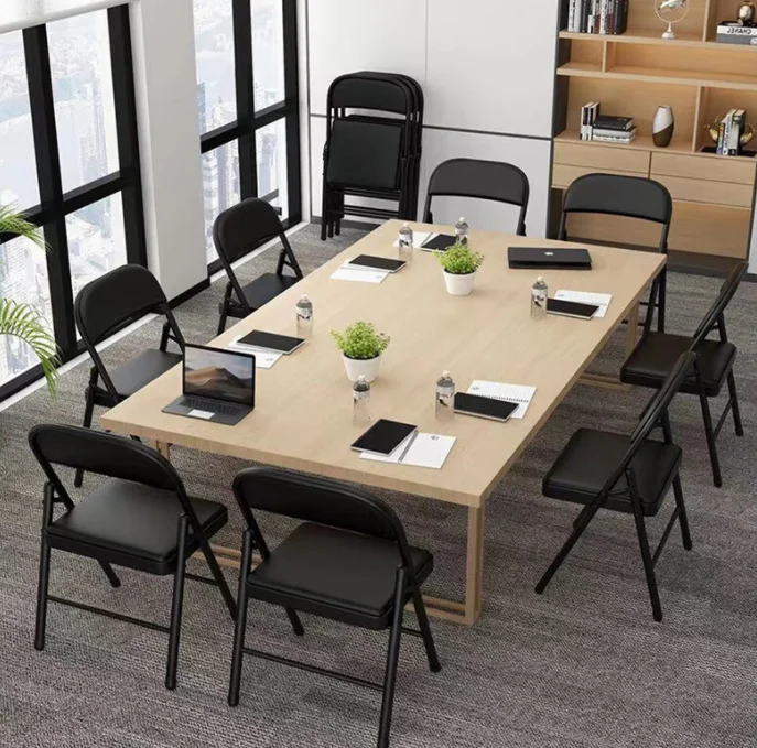 China Wholesale Folding Chair Metal Household Simple Backrest Portable Dining Training Office Computer Chair Stool