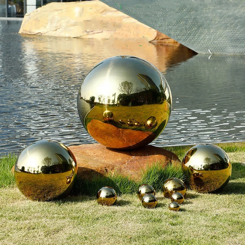 Popular Mirror Metal Balls Garden Decorative Sphere Stainless Steel Hollow Ball