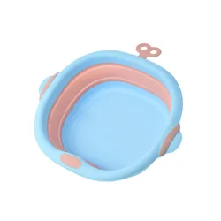 Environmental Thickened Baby Folding Bathtub Multipurpose Cartoon Design 4L Portable Baby Wash Basin
