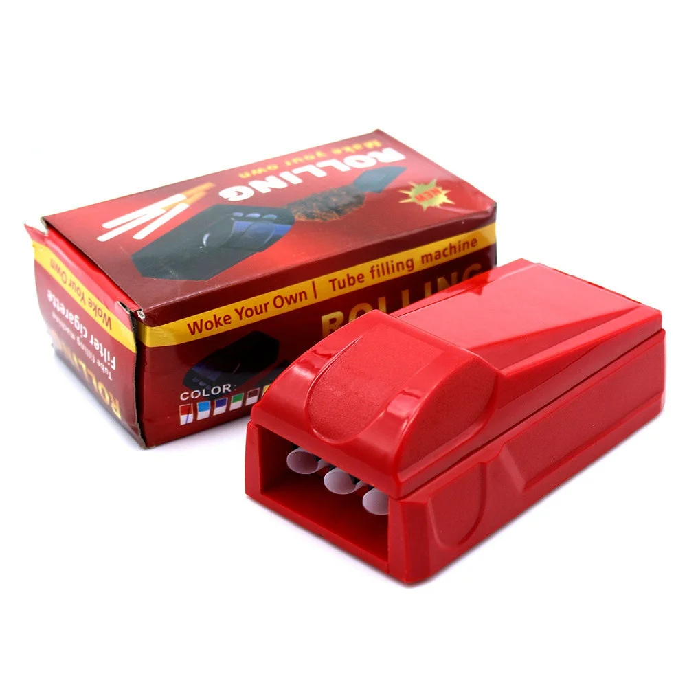 8mm Caliber Plastic Cigarettes Rolling Machine Mini Three-tube Manual Push-pull Tobacco Maker DIY Tool Smoking Accessories