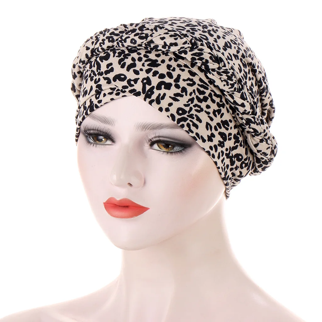 Sunflower Check print Muslim new European and American braid head scarf women multi-color printing Indian turban Hat