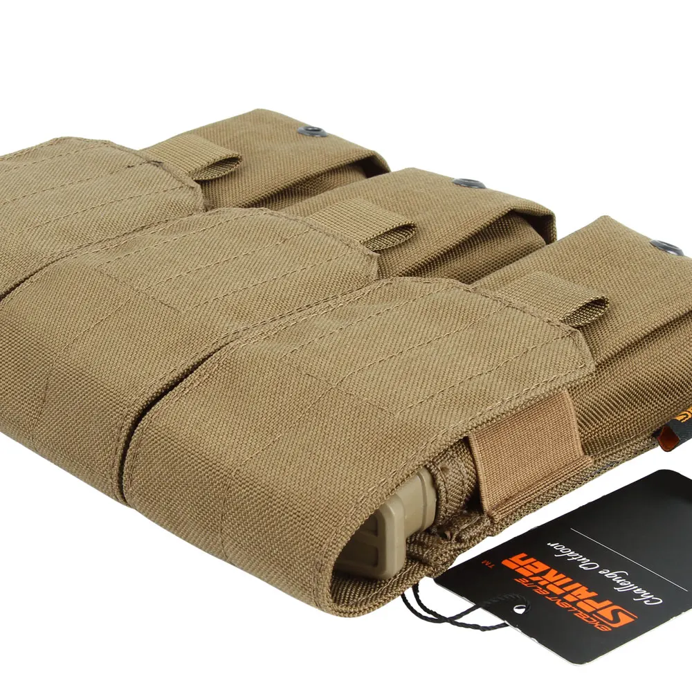 Tactical Nylon Bag Hunting Molle Triple Open Top Mag Magazine Pouch