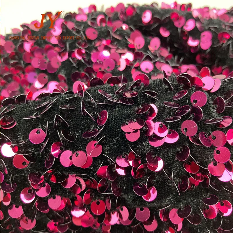 wholesale 100% polyester stretch velvet fabrics with sequins with long life
