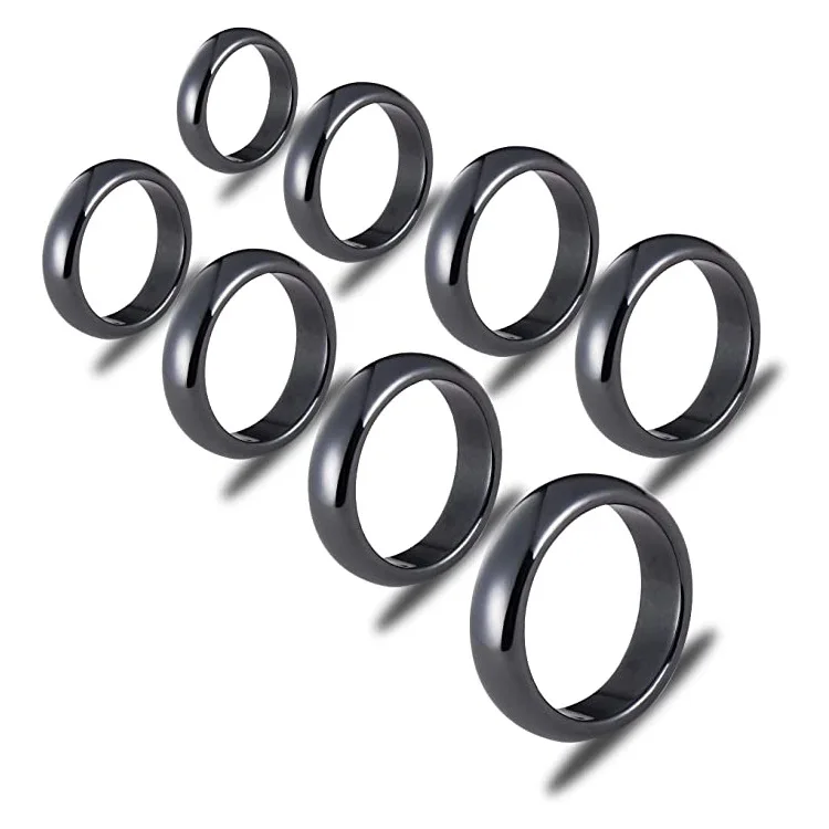 Stock Magnetic Hematite Rings Therapy Health Care Magnet Hematite Ring for Women Men Jewelry