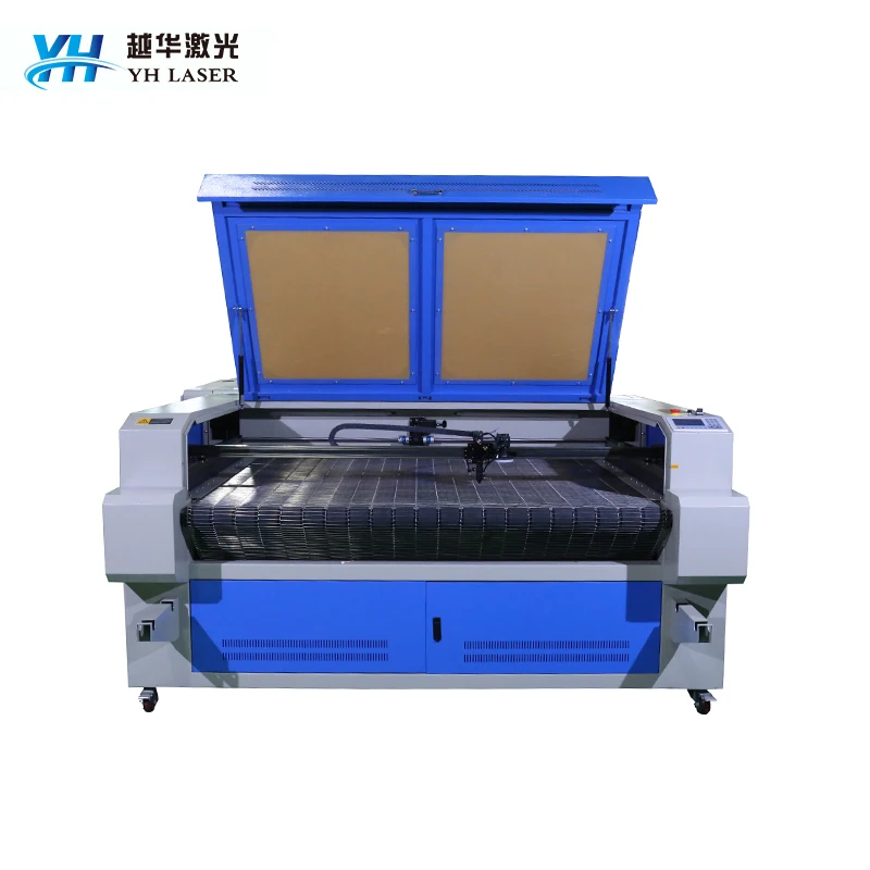 1610 SMALL  ccd camera laser cutting machine for fabric cloth with conveyor platform