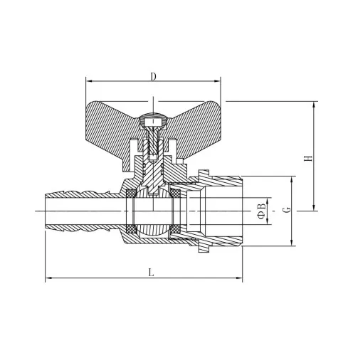 Латунный газовый шаровой кран 1/2 дюйма с