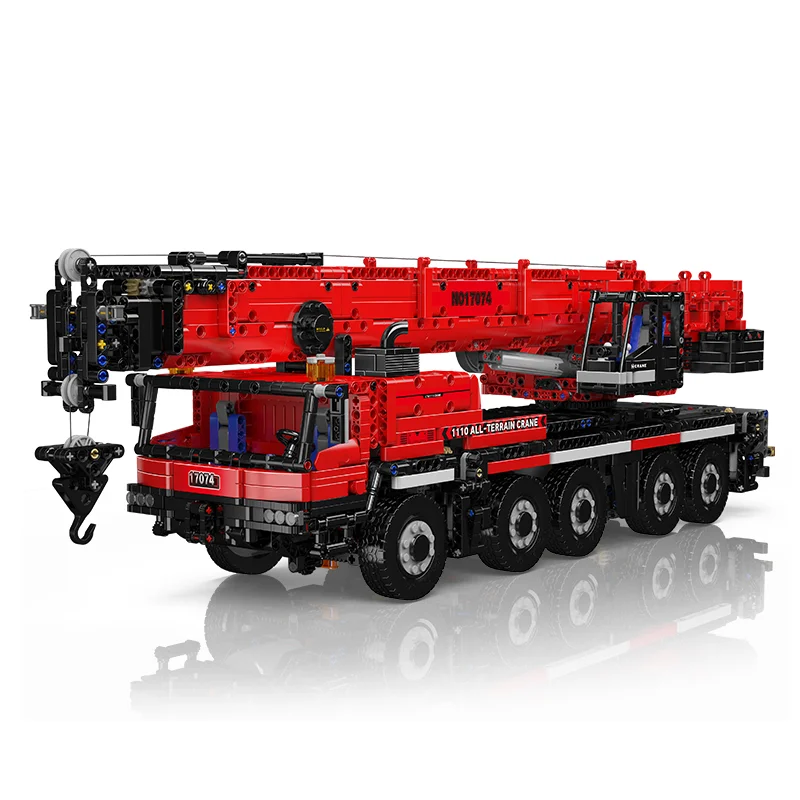 Mould King 17074 Technicals Building Blocks Kits 3218/pcs Red Motorized LTM1110 Crane Tuck Tracked Bricks For Kids