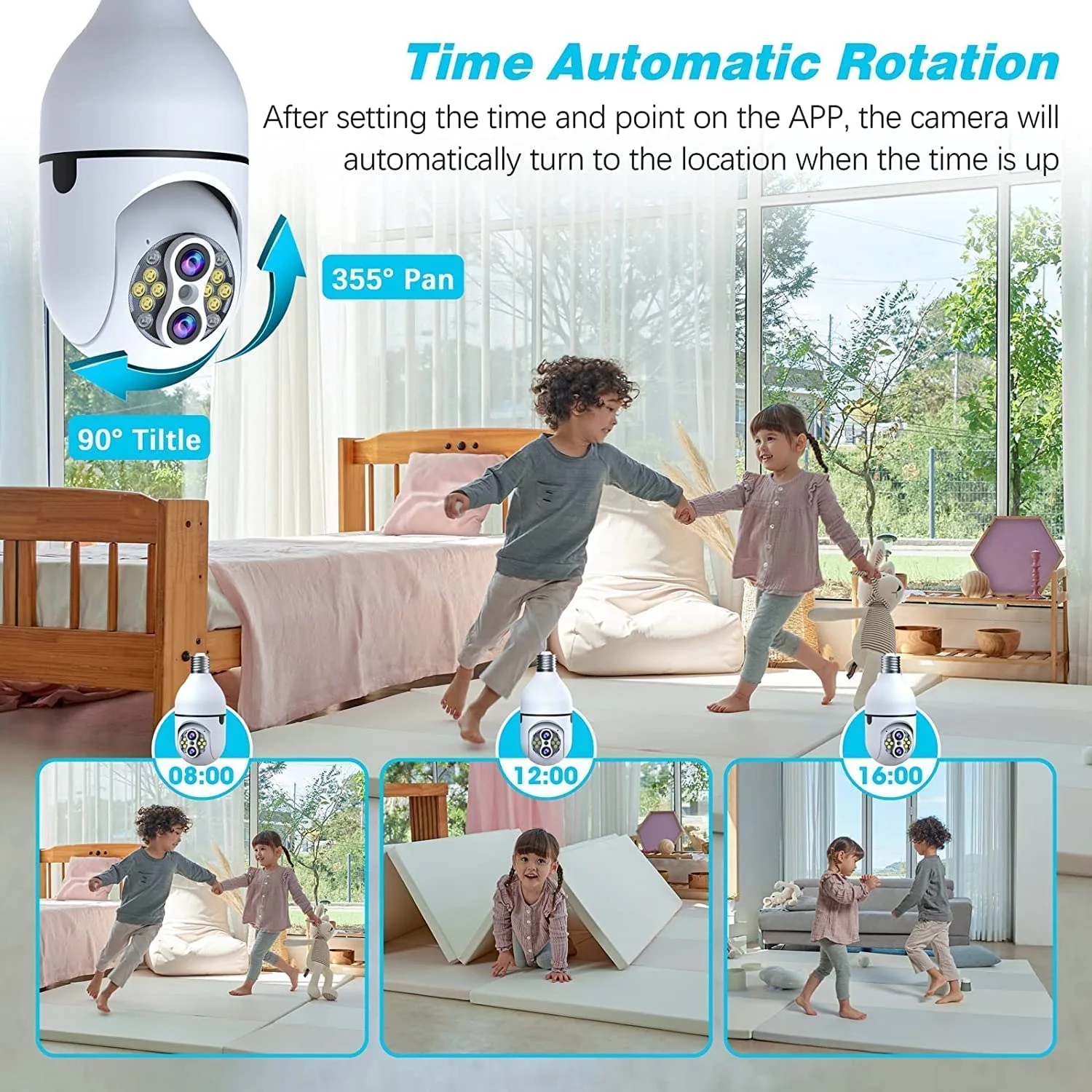 Smart Home Light Bulb Wifi  Camera 360 Degree Pnaoramic Wireless IR Security VR CCTV Camera