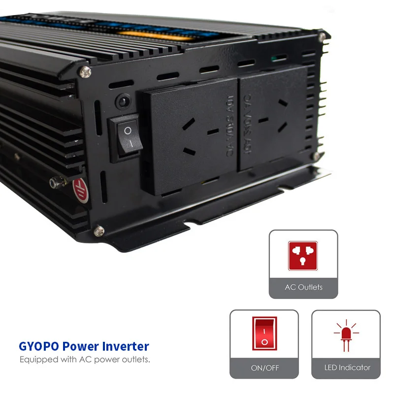 RV gyopo 2KW 12V 24V 36V 48V DC To 110V 120V 220V 230V AC off grid Wave Power Inverter For Car And Home