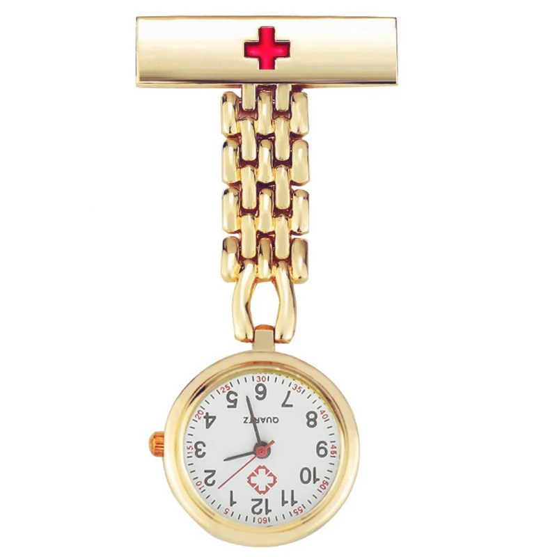 Nurse Lapel Pin Watch Hanging Medical Doctor engraved brooch Pocket Watch Steel Metal Pin-on Lapel Watch