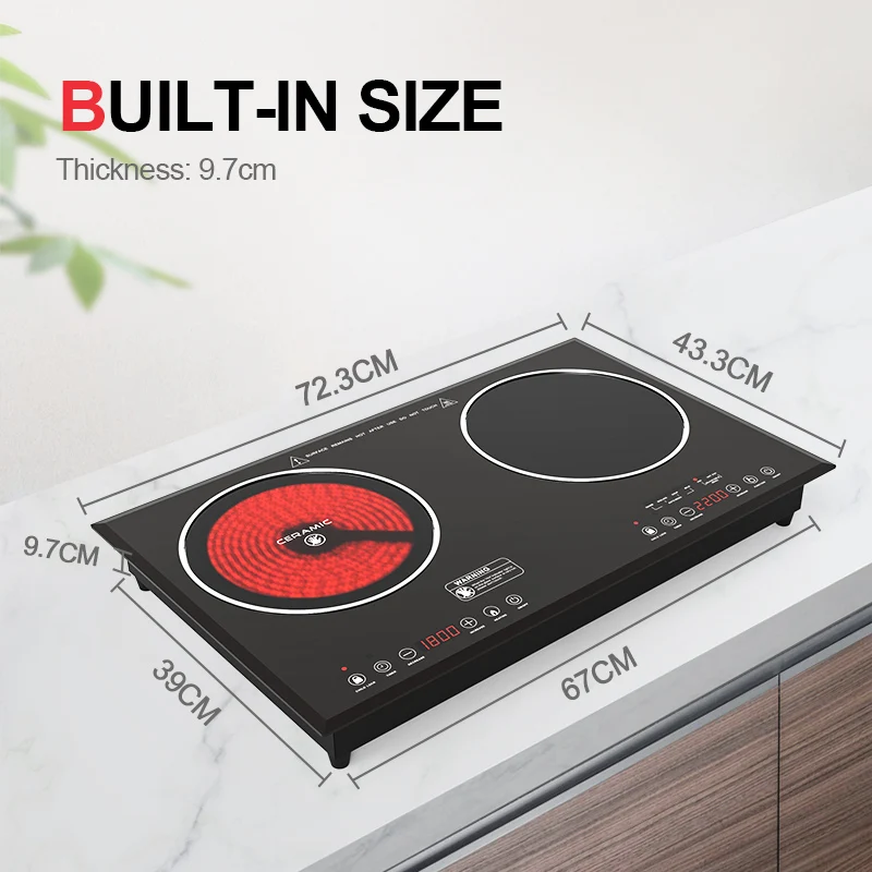 3000W induction cooktop Built-in hot plate 2 Electric stove induction hob double Induction cooker