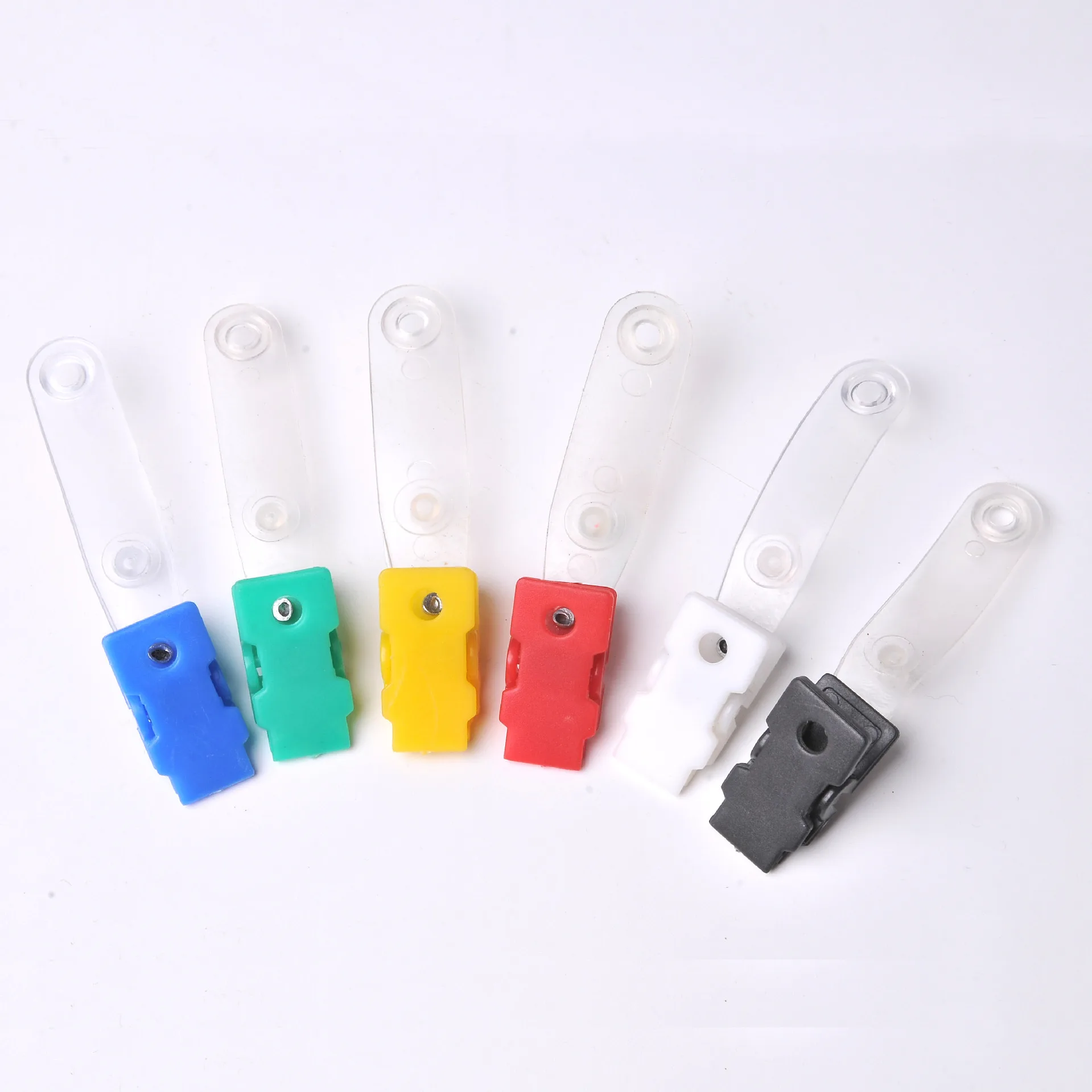 Wholesale Plastic Id Name Badge Clips Multifunctional Holder Office Stationery Clip With Clear Pvc Straps