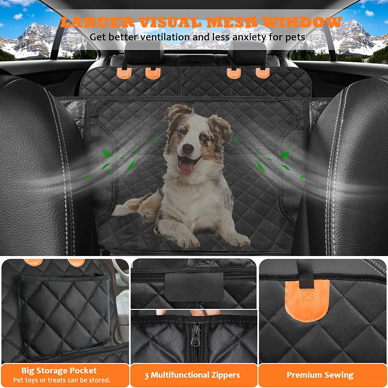 4 In 1 Quilting Pets Car Cover Oxford Dog Car Seat Cover Waterproof Pet Travel Mat Pet Car Sear Cover