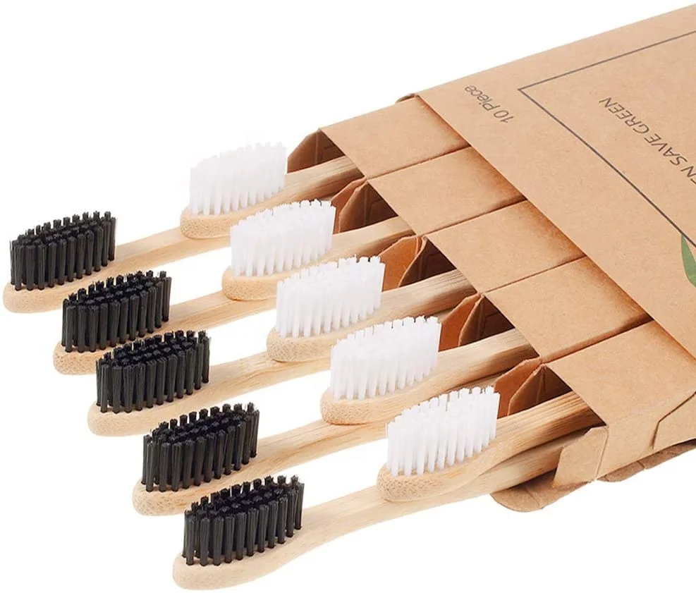 Hot Selling Customized Logo Extra Soft Bamboo Toothbrushes Eco Friendly Biogradble Bamboo Toothbrush For Hotel