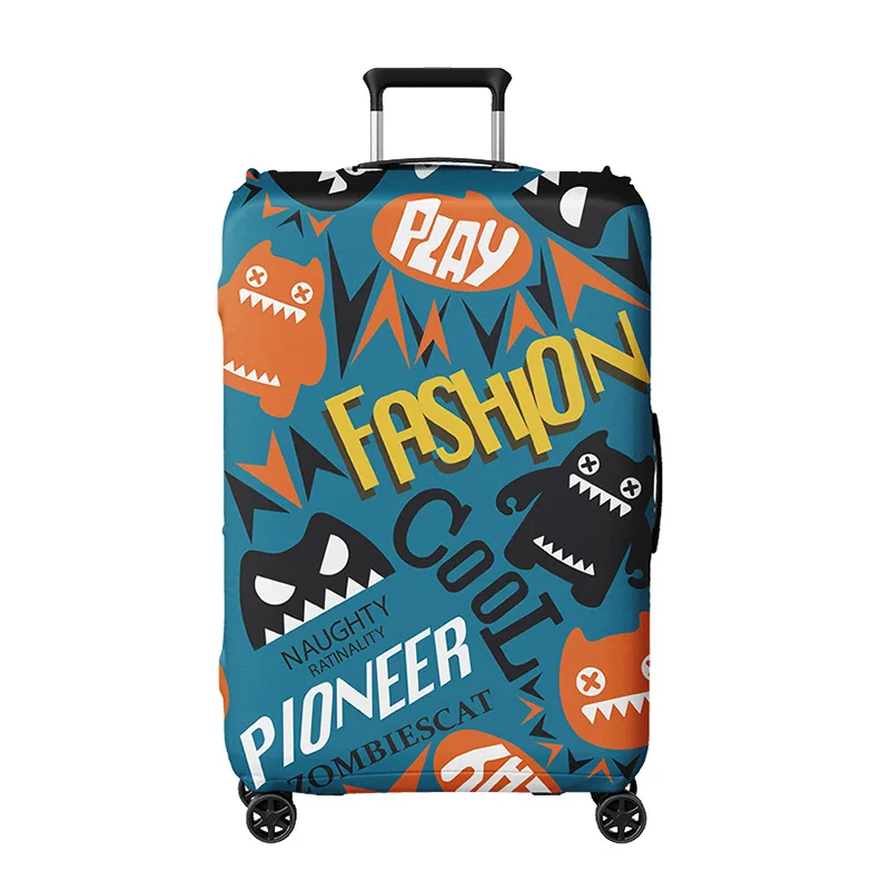 Travel Accessories Suitcase Cover Elastic Fabric Luggage Colorful Print Luggage Protective Cover Anime Trolley Case Dust Cover