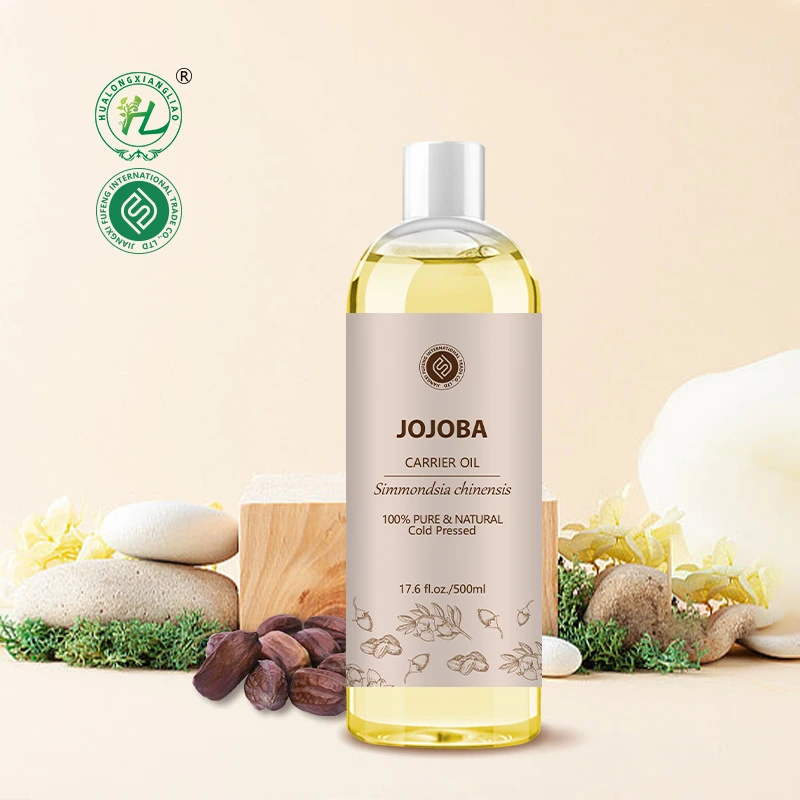 Organic Jojoba Golden Oil Hexane Free For Hair Growth - 500ML Cold Pressed Carrier Oil 100% Pure Natural Unrefined Private label