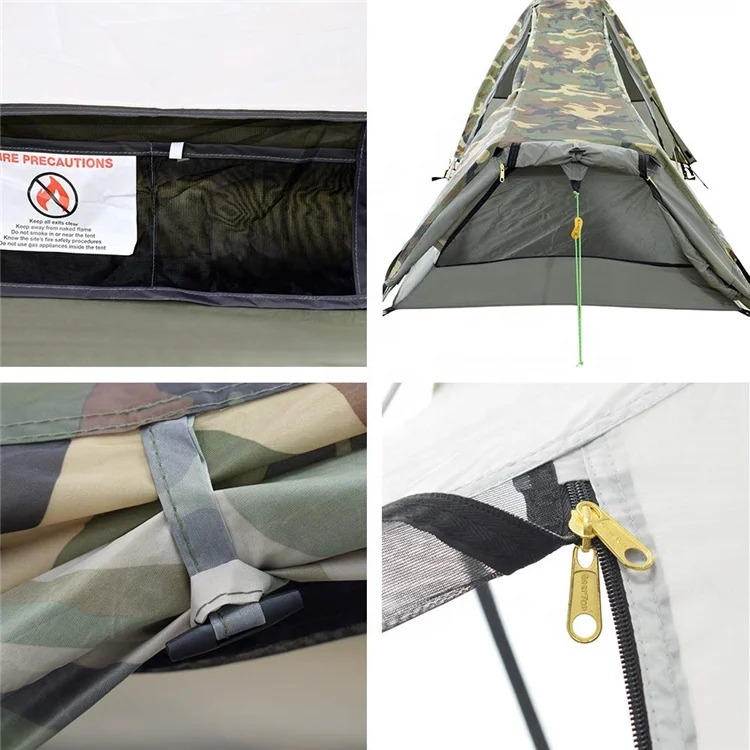 Outdoor Hiking 1-Person Elevated Tents Foldable Camping Cot Tent