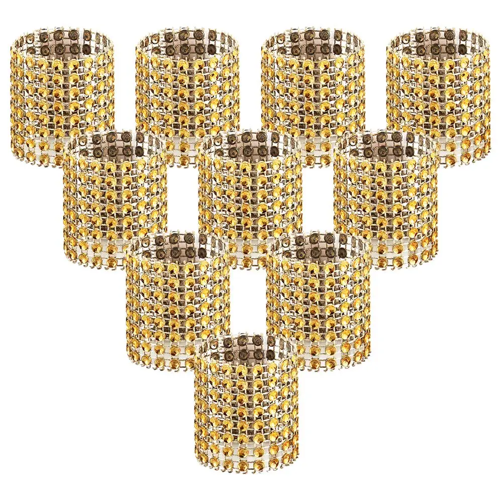 50pcs Napkin Rings Gold Napkin Rings Buckles Table Decorations Rhinestone Napkin Rings Diamond for Large Events KPT027