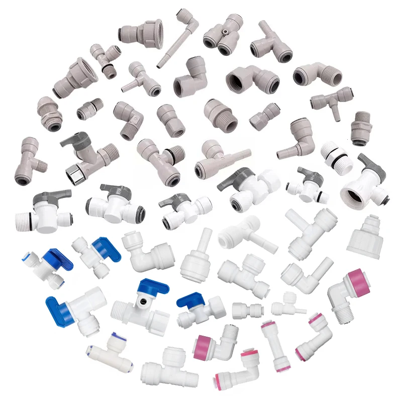 RO fittings 1/4 3/8 1/2 Elbow Quick Connectors QC Union Push In to Connect Elbow quick Connect fittings
