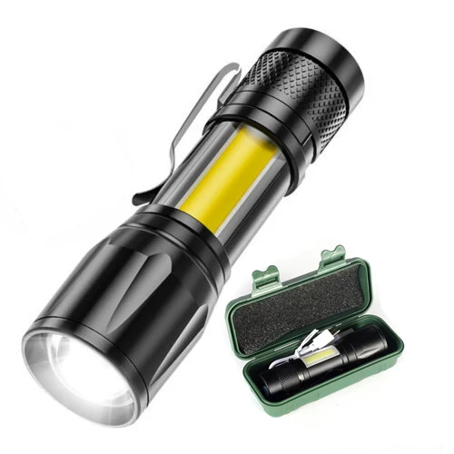 Multifunctional Outdoor waterproof USB Chargeable COB tactical flashlight Mini Led Keychain Inspection Light Camping