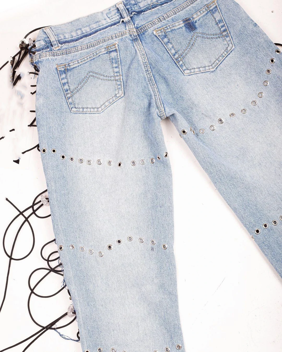 ZhuoYang Garment Wholesale Stacked Pants Top Quality Legging Sexy Lace Patchwork woman Jeans