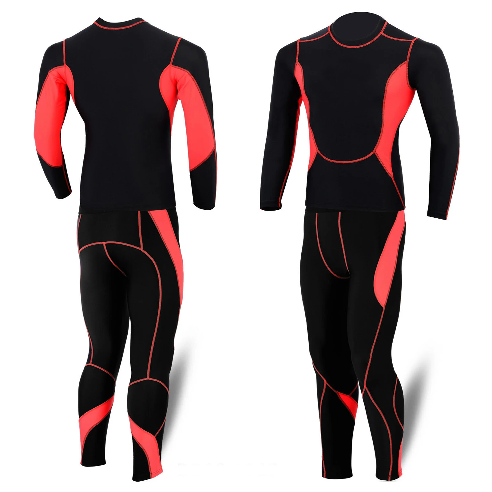 
Mens Compression Suit Activewear Sports Cycling Base Layer Tights Under Tops Men Clothing Compression T-shirt Tights Pants Suit 