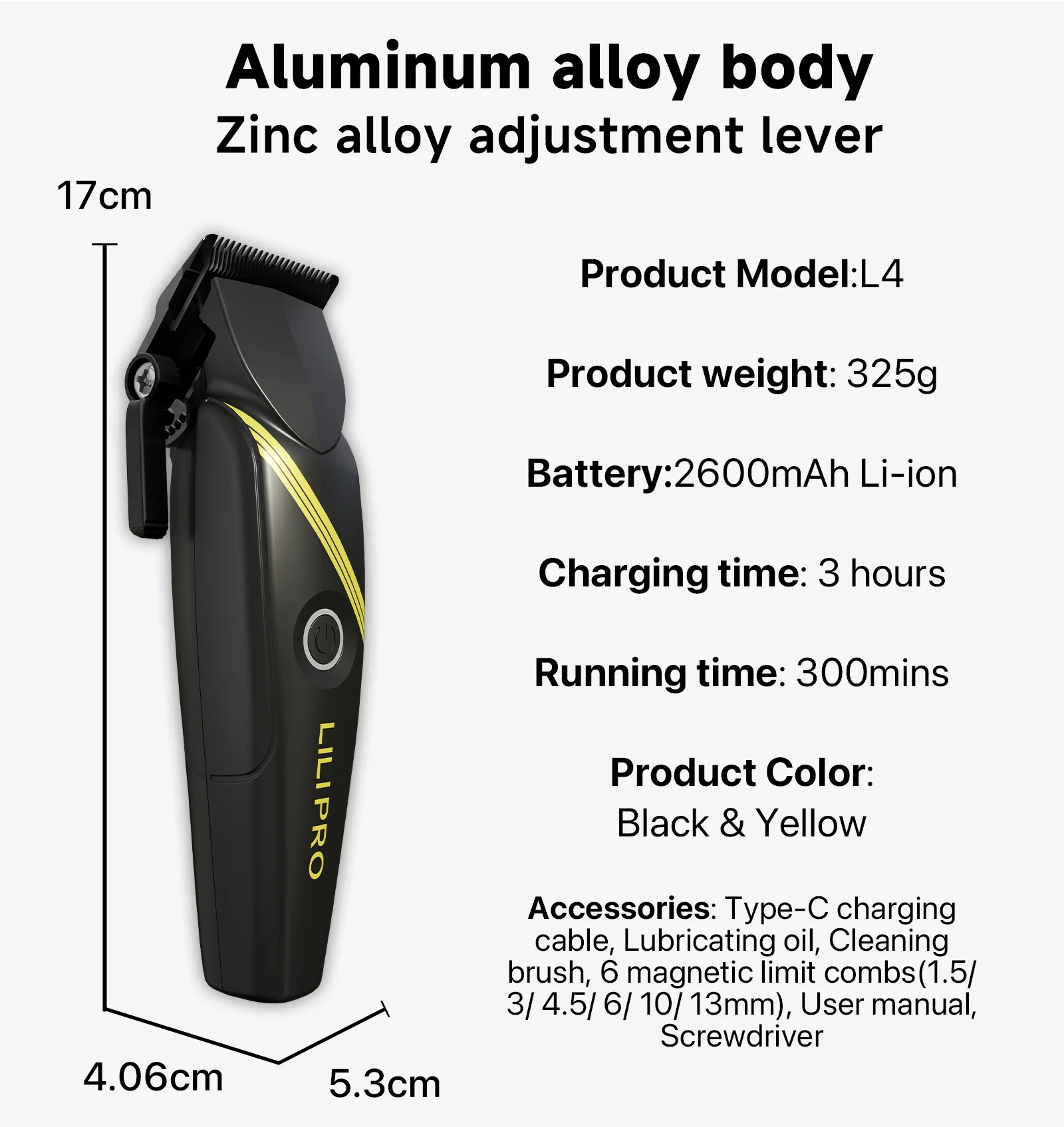 Professional Aluminum Hair Clipper Hair Trimmer Hair Cutting Machine Salon Trimmers For Men Barber Supplies Tools Set