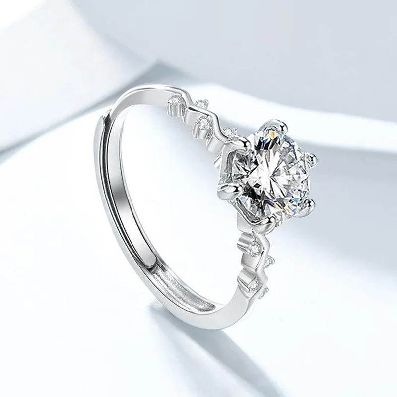 High Quality Adjustable Open Ring Diamond Ring Love Gift For Lover Wedding Moissanite Diamond Ring Women Fashion Jewelry