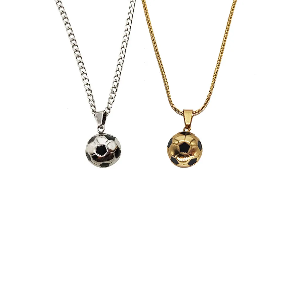 Soccer Necklace Golden Or Sliver Zinc Alloy Nickle Free Soccer Football Necklace
