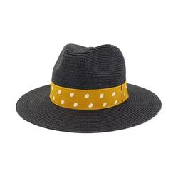 Оптовая продажа, Женская пляжная соломенная шляпа в британском стиле с широкими полями