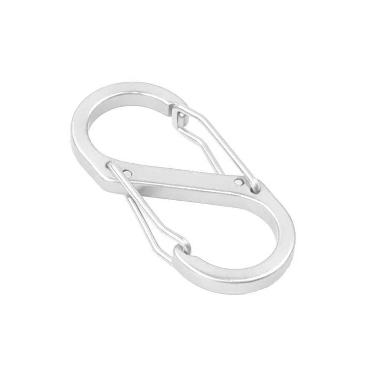Customized Laser Engraved Logo Aluminum Alloy 5# S Shaped Carabiner