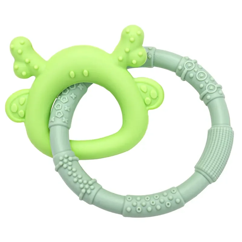 JWX Ready to ship Eco-friendly Unbreakable Non-toxic Funny Toddler Sensory Soft silicone BPA Free baby teether